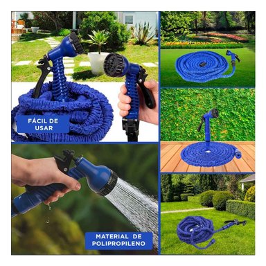 MANGUERA RYBIU HO30767 MANGUERILLA RESISTENTE AZUL 30 M + LIGAS REGALO - 5
