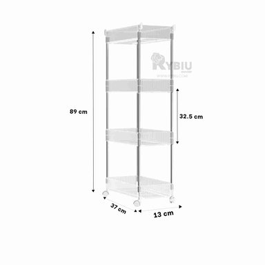 REPISA RYBIU HO29677 TRANSPARENTE 4 NIVLES CON 4 RUEDAS ACRILICO + GIFT MINIAGENDA - 5