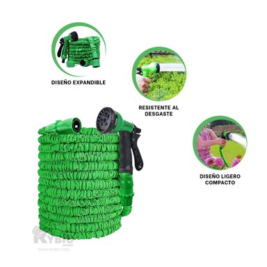 MANGUERA RYBIU HO30768 MANGUERILLA EXTERIOR VERDE 30 M + BANDERITAS ADHESIVAS