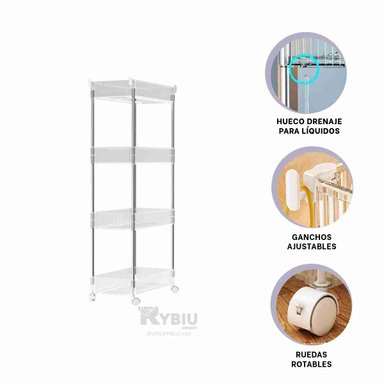 CARRITO RYBIU HO29677 TRANSPARENTE RESISTENTE COCINA ACRILICO + PAPEL REGALO - 4