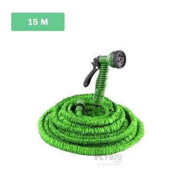 MANGUERA RYBIU HO30770 MANGUERILLA DURADERO VERDE 15 M + REGALO LIGAS PEINAR