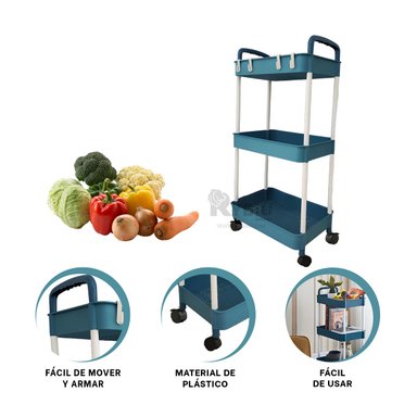 ESTANTERÍA RYBIU HO30739 AZUL ELEGANTE + REGALO LIGAS PEINAR