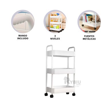 ESTANTERIA CANASTA DE 3 PISOS COLOR BLANCO Y+REGALO AGENDITA