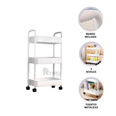 ESTANTERÍA RYBIU HO30740 3 REPISAS BLANCO FLEXIBLE + GIFT STICKERS