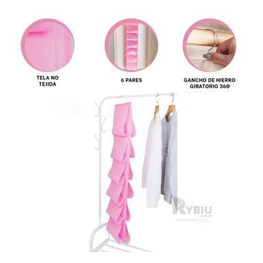 ORGANIZADOR RYBIU HO30836 ROSADO ARMARIO + GIFT MINIAGENDA - 2