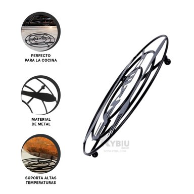 SOPORTE RYBIU CO29717 NEGRO CAZUELAS DURABLE + BANDERITAS ADHESIVAS