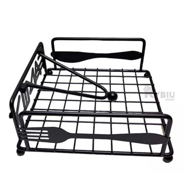 SET SERVILLETERO RYBIU CO29716 NEGRO ACERO MESA + PAPEL REGALO - 4