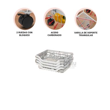 ESTANTE RYBIU CO29690 BLANCO PORTATIL 4 PISOS + LIGAS REGALO