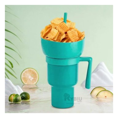 TAZA PARA REFRESCO RYBIU CO29757 VERDE AGUA +BANDERITAS ADHESIVAS