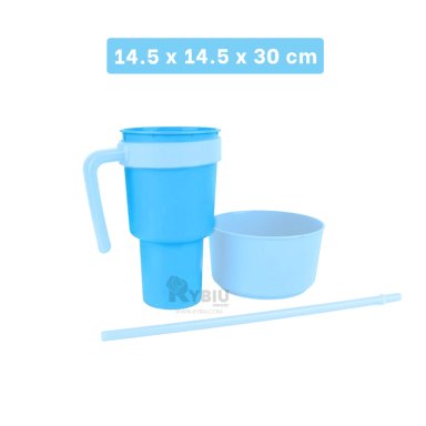 TAZA PRACTICA RYBIU CO29758 CELESTE +REGALO LIGAS PARA PEINAR