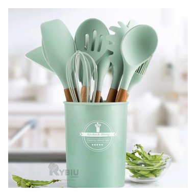 SET UTENSILIOS RYBIU CO29872 VERDE AGUA COMBO REMOVEDORES CENAS + GIFT MINIAGENDA