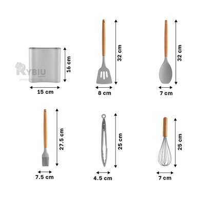 SET UTENSILIOS RYBIU CO29873 GRIS COMBO RESTAURANT PLOMO + GIFT STICKERS