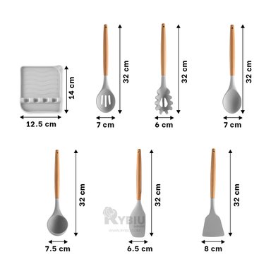 SET UTENSILIOS RYBIU CO29873 GRIS COMBO PASTELERO PLOMO + REGALO AGENDITA