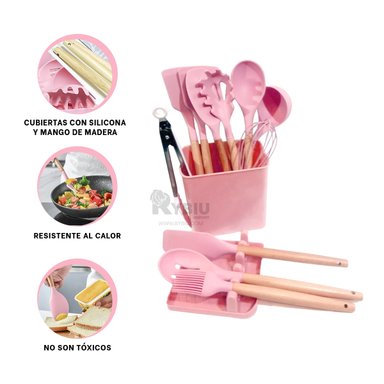 SET UTENSILIOS RYBIU CO29871 ROSADO CENA + POST-IT ADHESIVOS
