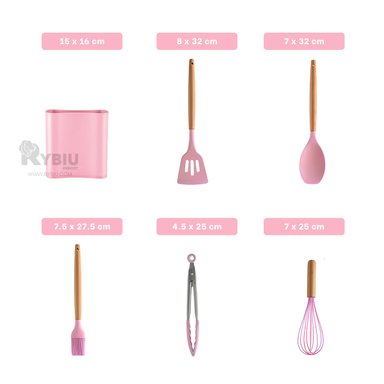 SET UTENSILIOS RYBIU CO29871 ROSADO COMBO POSTRES + ENVOLTORIO REGALO