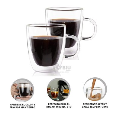 VASO RYBIU DE RESTAURANT TRANSPARENTE +REGALO LIGAS PARA PEINAR 593