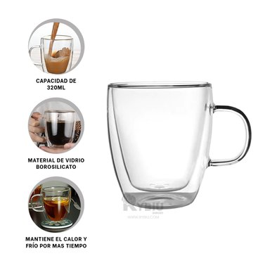 VASO RYBIU PARA MANZANILLA EN TRANPARENTE + LIGAS DE REGALO 593