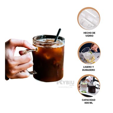 TAZON RYBIU ERGONOMICO PARA CAFE EN TRANSPARENTE + GIFT STICKERS 202