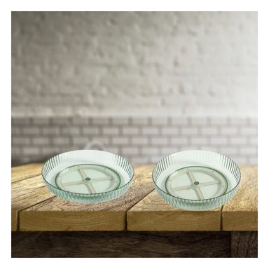 RECIPIENTE RYBIU R2953 VERDE 30.5X6X30.5 TRANSPARENTE + LIGAS REGALO