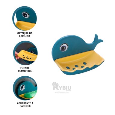 JABONCILLERA RYBIU AZUL MODERNA PARA EL BAÑO + REGALO STICKERS