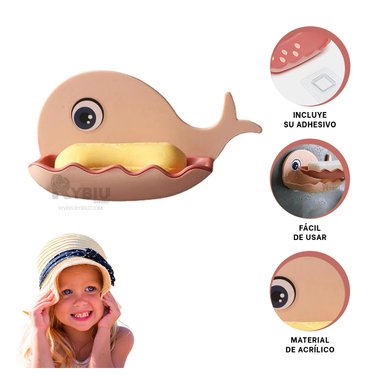 JABONCILLERA RYBIU ROSADO REMOVIBLE + REGALO LIGAS PARA PEINAR