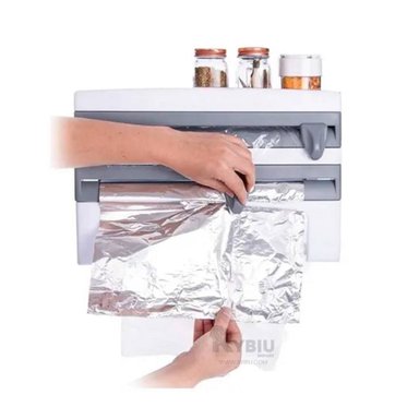 DISPENSADOR RYBIU CO30392 GRIS PAPEL ALUMINIO PLOMO + PAPEL REGALO