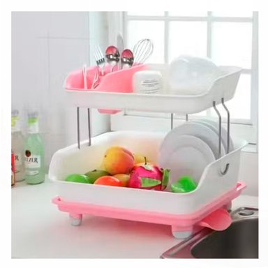 ESCURRIDOR RYBIU CO30399 ROSADO SECADOR ESPACIOSO UTIL PLATOS 2N + GIFT STICKERS