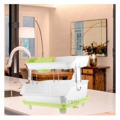 SET ESCURRIDOR RYBIU CO30400 VERDE DISEÑO 2 NIVELES + PAPEL REGALO
