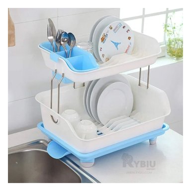 ESCURRIDOR RYBIU CO30398 CELESTE COLADOR UTIL PLATOS 2N + BANDERITAS ADHESIVAS