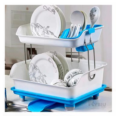 COLADOR RESISTENTE DE PLATOS 2N EN CELESTE Y+LIGAS DE REGALO