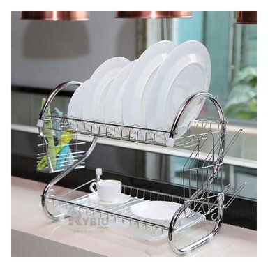 ESCURRIDOR RYBIU CO30401 PLATEADO SECADOR ESPACIOSO PLATOS + GIFT STICKERS