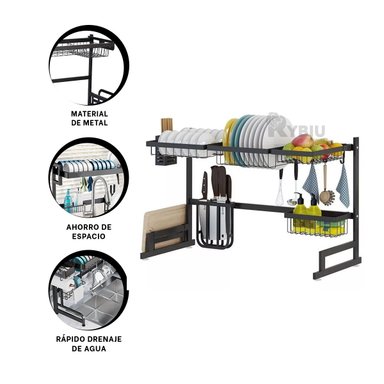 ESCURRIDOR RYBIU CO30407 NEGRO SECADOR DURO CUBIERTOS 85 CM + REGALO LIGAS PEINAR