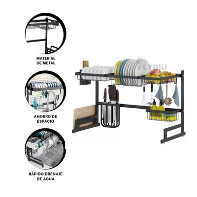 ESCURRIDOR RYBIU CO30407 NEGRO BANDEJA ESTETICO DEVAJILLAS 85 CM + REGALO STICKERS