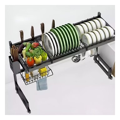ESCURRIDOR RYBIU CO30407 NEGRO SECADOR PRACTICO CUBIERTOS 85 CM + LIGAS REGALO - 1