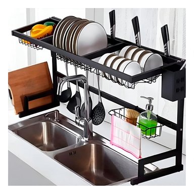 ESCURRIDOR RYBIU CO30407 NEGRO SECADOR PRACTICO CUBIERTOS 85 CM + LIGAS REGALO - 2