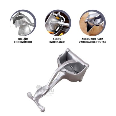 EXPRIMIDOR RYBIU CO30411 PLATEADO EXTRACTOR PLATANOS + REGALO LIGAS PEINAR