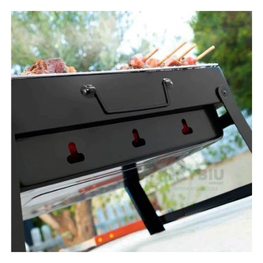 PARRILLA RYBIU CO30422 NEGRO ASADOR POLLOS + REGALO LIGAS PEINAR