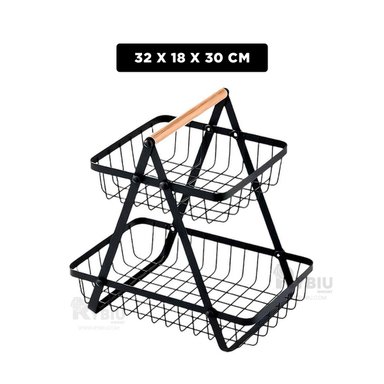 SET FRUTERO RYBIU CO30415 ACERO INOXIDABLE NEGRO ORGANIZADOR FUNCIONAL 2 ALMACENES + GIFT STICKERS - 5