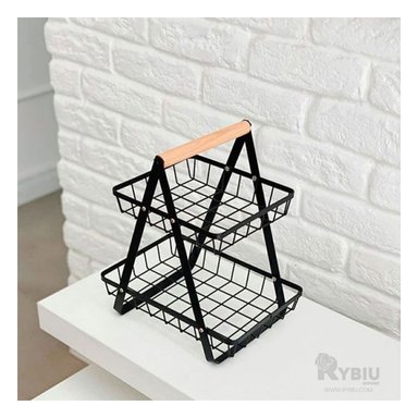 SET FRUTERO RYBIU CO30415 ACERO INOXIDABLE NEGRO SOLIDO 2 ESPACIOS + PAPEL REGALO