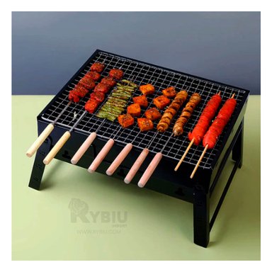 PARRILLA RYBIU CO30422 NEGRO ASADOR EFCIENTE CARBON + BANDERITAS ADHESIVAS - 3