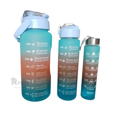 BOTELLAS RYBIU CO29590 2L 1L Y 300ML CELESTE + GIFT MINIAGENDA