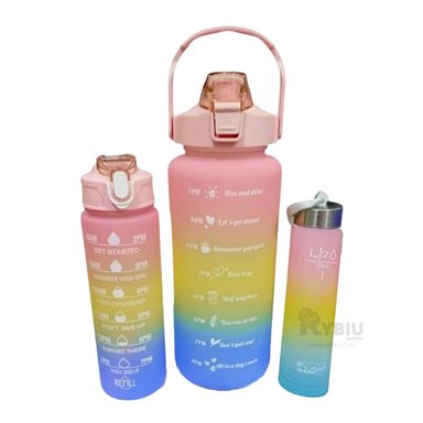 TOMATODO RYBIU CO29585 VERSATIL TRIO CON TAPA ROSADA + PAPEL REGALO