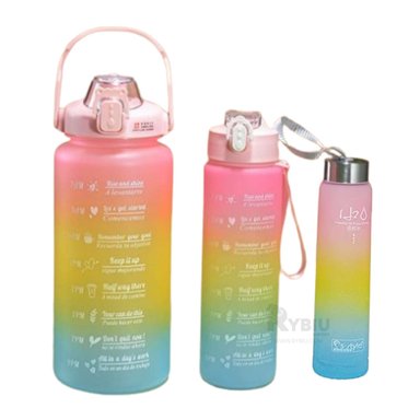 BOTELLAS RYBIU CO29585 2L 1L Y 300ML ROSADA + GIFT MINIAGENDA