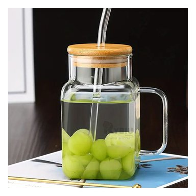 VASIJA PORTATIL 500ML RYBIU CO32135 TRANSPARENTE +BANDERITAS ADHESIVAS