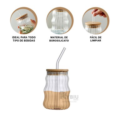 VASO PARA LA LONCHERA RYBIU CO32133 TRANSPARENTE +PAPEL DE REGALO