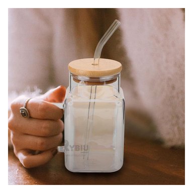 VASO PARA LA LONCHERA 500ML RYBIU CO32135 TRANSPARENTE +PAPEL DE REGALO