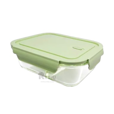 TAPER RYBIU CO32518 VIDRIO VERDE SEGURO PARA COMIDA 410ML +PAPEL DE REGALO - 3
