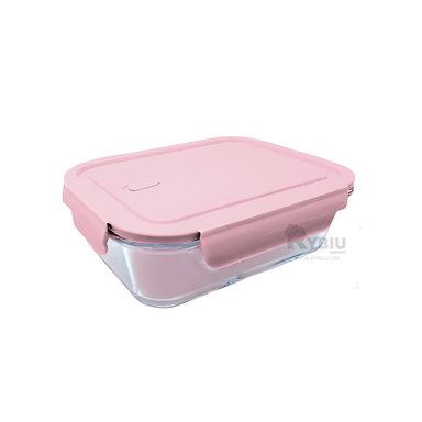 CONTENEDOR DE VIDRIO ROSADO 1040ML Y+BANDERITAS ADHESIVAS