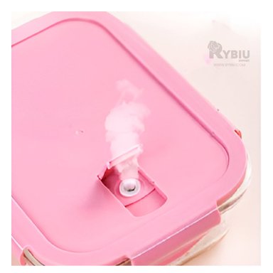 CONTENEDOR DE VIDRIO ROSADO 1040ML Y+BANDERITAS ADHESIVAS - 3