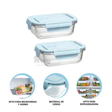 RECIPIENTE CON SELLADO EN CELESTE 410ML Y+REGALO AGENDITA